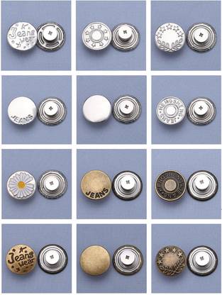 Fing Metal Tack Buttons, Jean Buttons Replacement No Sew Needed Metal Buttons