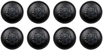 ANI ACCESSORIES Matte Black Finishing Royal Design Metal Shank Button for Coat Metal Buttons