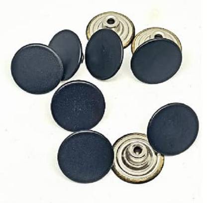 REENA Big 20mm Plain Matt Black 10pc Jeans Button Pack of 10 No Sew Jeans Tack Buttons Metal Buttons