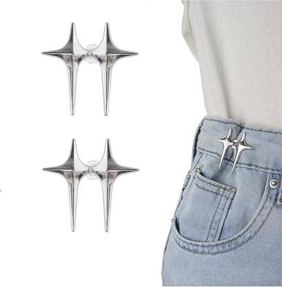 hbstreads Adjustable Star Button for Jeans Detachable Decorative Waist Buckles (2pcs) Metal Buttons