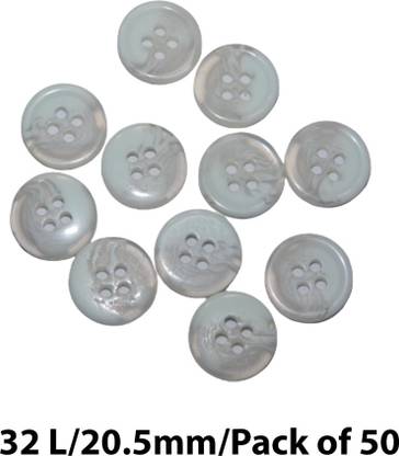 OSR Beautiful Polyester Horn Rod Flat Top Off Pearl 32L/20.5mm Button Polyester Buttons