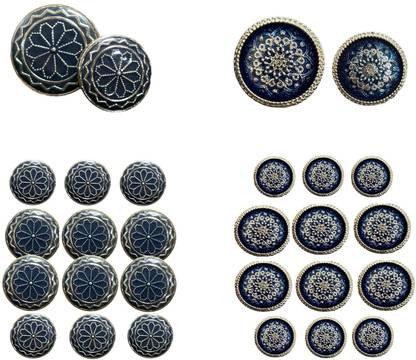 REENA Mens Coat Button Set Combo 2 Sets of 12 Pieces for Coat, Suits, Blazers etc.(6) Metal Buttons