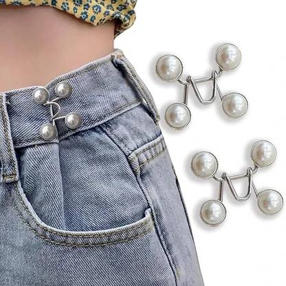 VOIISH Jeans Button for Pants Tighten Waist Size No Sew Instant Adjustable Metal Buttons