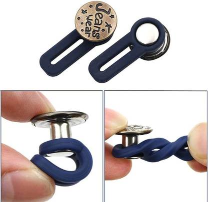 sannidhi 6pcs Elastic Waist Extender for Pants Jeans Metal Jeans Button Resize Pant's Metal Buttons