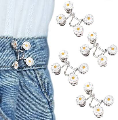 KAWN Jeans Button Pins Adjustable Waist Buckle Tightener No Sew Required Instant Metal Buttons