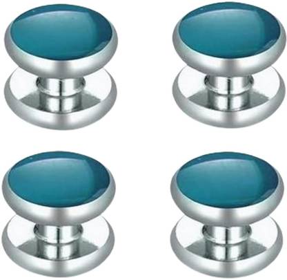 VAMA Silver Plated Blue Cufflinks Button Coat Shirt Kurta Blazer Suit Tuxedo Studs Metal Buttons