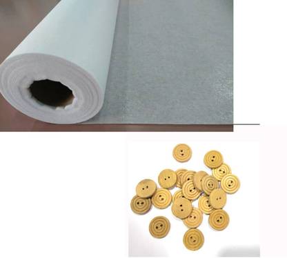 HBS Canvas Paper Wooden button Plain Natural wooden color diameter 20mm Size 32L Wooden Buttons