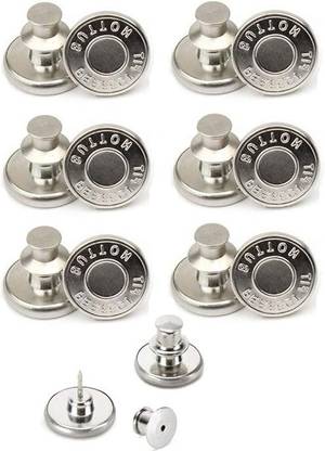 TREXEE New Metal Pin Extender Jeans Button Pin Set Adjustable Elastic Waist Button Metal Buttons