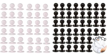 nts Black & White Mushroom Chef Coat Buttons (100 Pcs) Nylon Buttons