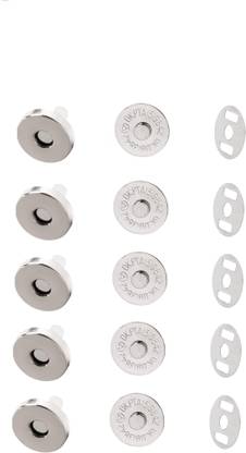 Rarehaunt 5 Sets Magnetic Button Snaps Clasps Fasteners Closure 18 mm Nickel Silver Metal Buttons