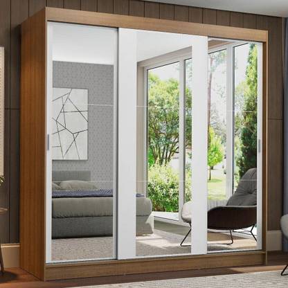 Madesa Reno Couple Wardrobe Engineered Wood Free Standing Cabinet