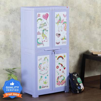Cello Novelty Big Unicorn Kids Cabinet | Space-Saving Compact Size | Unicorn Design Plastic Free Standing Cabinet