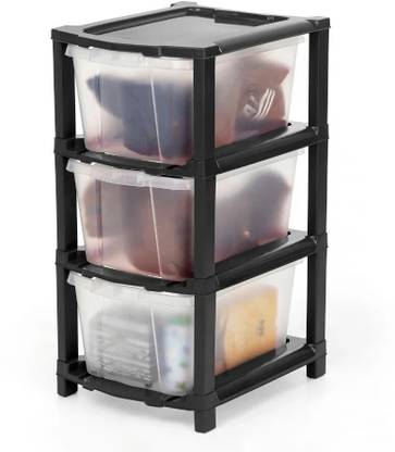 PALAK 3 Plastic Modular Drawer System for Home, Office, Hospital, Parlor, Doctors Plastic Wall Mount Chest of Drawers