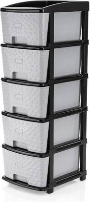Glamexy 5 Compartments heavy duty plastic Drawer Storege boxes
