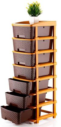 Jayci Mart 7 Plastic Modular Drawer System for Home, Office, Hospital, Parlor Plastic PP Collapsible Wardrobe