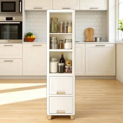 MAXTID 5 Layer White Super Cabinet Modular Drawer for Office & school Plastic Free Standing Cabinet