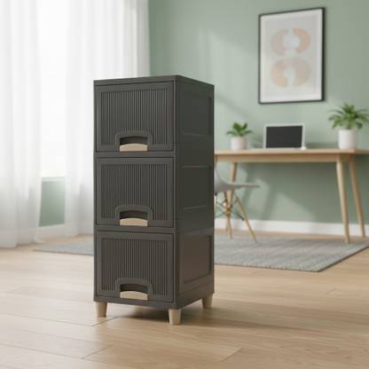 YASHODEEP PLASTIC multi layer drawer Storage Cabinet with Strong Back Support Panel Plastic Free Standing Cabinet