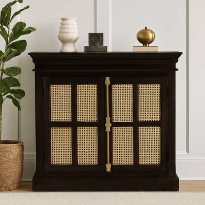 THE ATTIC The Attic Oregon Sideboard Small Walnut cane,Walnut Matte Finish Solid Wood Free Standing Sideboard