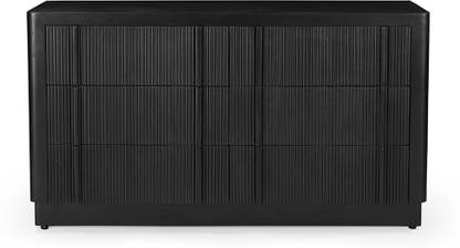 Fine Kraft INC Timeless Allure Solid Wood Fluted Sideboard with Doors for Living Room & Bedroom Solid Wood Free Standing Sideboard