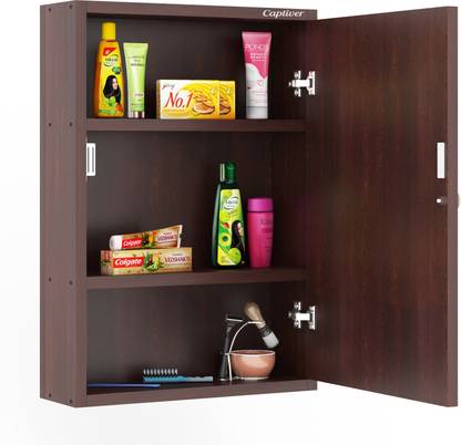 Captiver Wall Mounted Bathroom Mirror Cabinet Dressing with 3 Storage Shelf Engineered Wood Wall Mount Cabinet