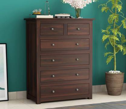 Credenza Chest of Drawers 6 Drawer Storage Sideboard Solid Wood Free Standing Sideboard