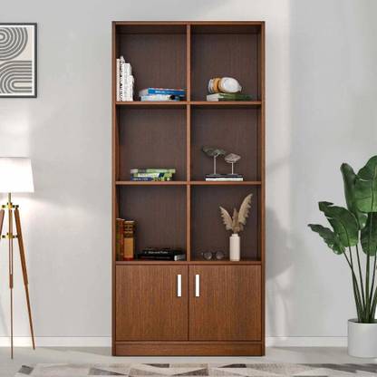 Nilkamal Gwen Semi Closed with 6 Open Shelves and 2 Closed Engineered Wood Free Standing Cabinet