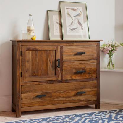 Rajasthali Wood Decor Sheesham wood kitchen cabinets wooden, wooden sideboard, chest of drawers Solid Wood Free Standing Cabinet