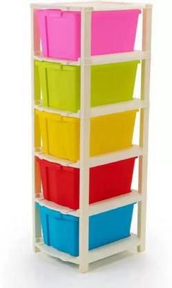 HUMBLE KART Small Regular Plastic Free Standing Chest of Drawers Plastic-(a19) Makeup Vanity Box