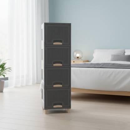 YASHODEEP PLASTIC multi layer drawer Storage Cabinet with Strong Back Support Panel Plastic Free Standing Cabinet