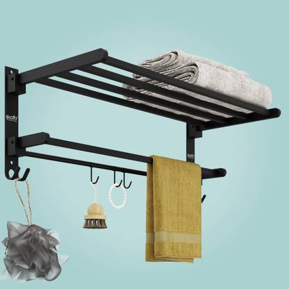 GLOXY Foldable Bathroom Towel Rack | Space-Saving Bathroom Stand & Hanger
