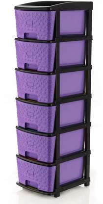 PALAK 6 Plastic Modular Transparent Drawer System for Home, Office, Hospital, Parlor Plastic Free Standing Chest of Drawers