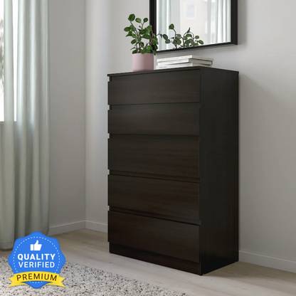 IKEA KULLEN_5 DRAWERS_BLACK-BROWN Engineered Wood Free Standing Chest of Drawers