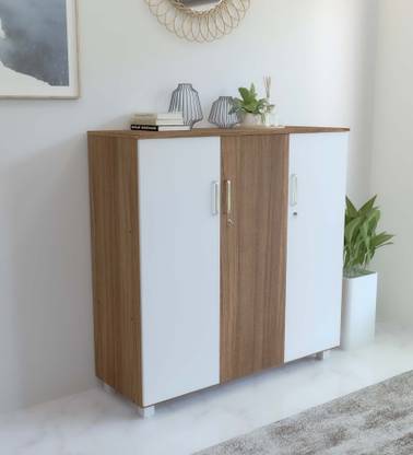 NEUDOT Ronald Caddy 3 Door Engineered Wood Free Standing Cabinet