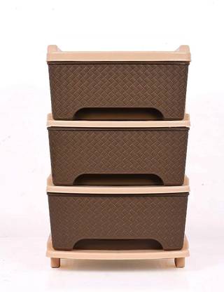YUIOP - Organiser 3 Drawers Multipurpose Cabinet - Durable - For Kitchen, Office Plastic Free Standing Chest of Drawers