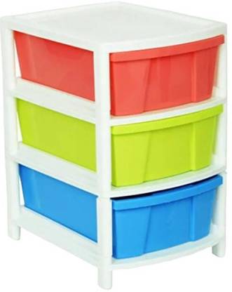 फुल स्टार Multi-Purpose Modular Drawer 3 Tier | Storage Rack for Toys | Drawer for Home | प्लास्टिक फ़्री स्टैंडिंग कैबिनेट
