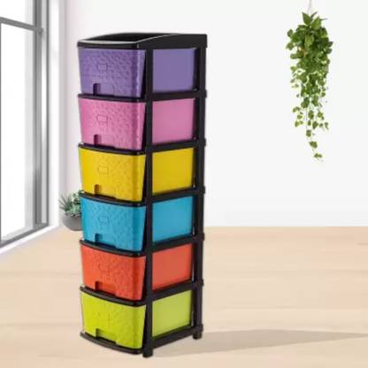 Flipkart Perfect Homes Studio 6XL Plastic Modular Drawer System for Home, Office, Hospital, Parlor, School Plastic Free Standing Chest of Drawers