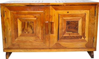 Budhakish Furniture Solid Wood Living Room Sideboard Cabinet | 2 Door 2 Shelves Cabinet Storage | Solid Wood Free Standing Sideboard