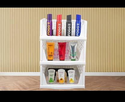 TEX-RO Wardrobe Cupboard White 3 Tier Plastic Free Standing Cabinet