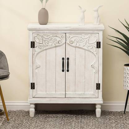 WOODUKOO Cubox Carving Storage Cabinet/Sideboard Solid Wood Free Standing Cabinet