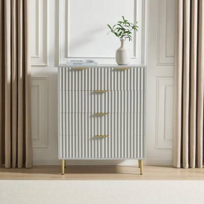 FURNITELL 5 Drawers Dresser Console Cabinet for Bedroom, Living Room, Drawing Room Engineered Wood Free Standing Sideboard