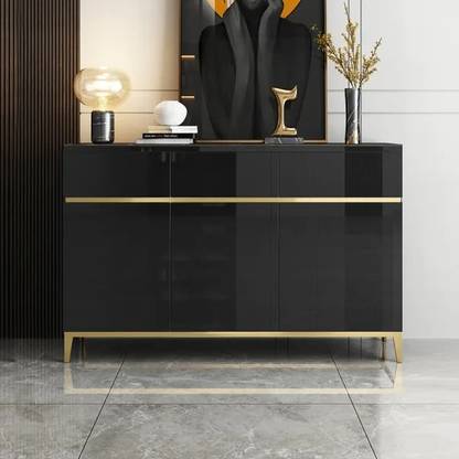 KDINTERIORS 59" Modern Sideboard with Marino Laminate & 4 Doors & 4 Drawers in Large Engineered Wood Free Standing Sideboard