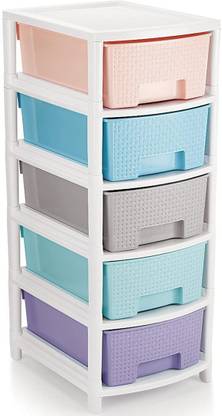 Liza DURA 5 PASTEL COLOR Plastic Free Standing Chest of Drawers