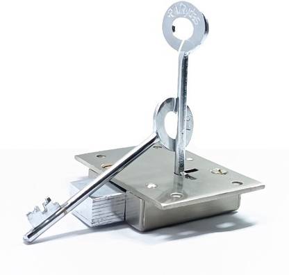 Umar Craft cabinet cupboard and drawer lock- Silver Plated Chrome Door levers (Silver) Rev-A-Lock Cabinet Security System