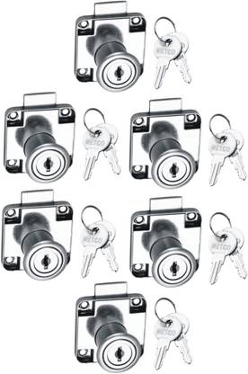 Met Craft MCAH-017-MM-P6 Steel Metco Multipurpose Drawer Lock with 2 Reversible Key Rev-A-Lock Cabinet Security System