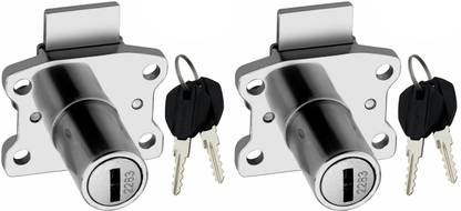 HARRISONLOCK H-0632_PK2 Zinc Seven Pin Furniture Lock Set (Silver,Pack of 2) Rev-A-Lock Cabinet Security System