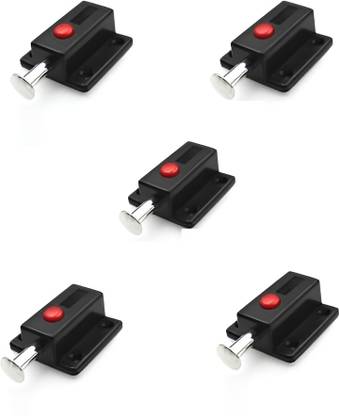 HEVASNEK 5 PCS Sliding Locks, Automatic Door Bolt with Red Push Button Combination Lock