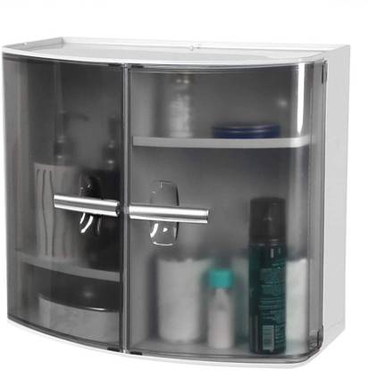 BEACHBEAUTY Plastic Bathroom Cabinet (17 cm X 38.5 cm X 33 cm) (Darkgrey) Combination Lock