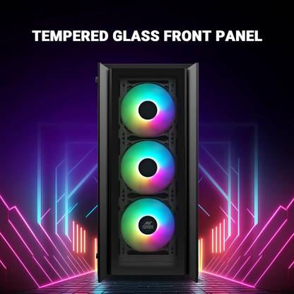 Ant Esports ICE-170TG Mid-Tower Cabinet with USB 2.0 and USB 3.0 Ports Compatible with Gaming Console