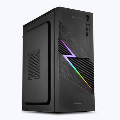 ZEBRONICS LIGHTNING ATX MID TOWER Cabinet with USB 2.0 and USB 3.0 Ports Compatible with Computer
