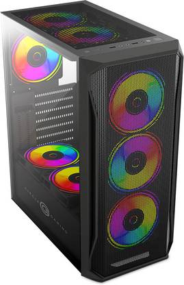 CIRCLE GAMING ELEGANTOR X1 ARGB Gaming Case Mesh Panel ISupport ATX MB Side Glass 4x120mm ARGB Fans Preinstalled Cabinet